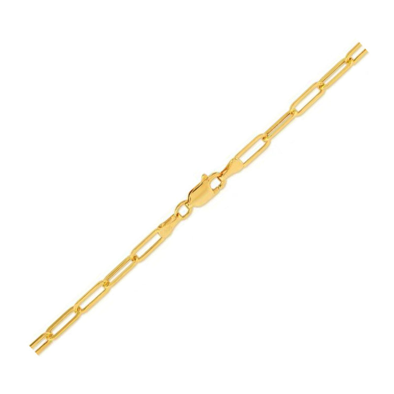 Bids.com 14K Yellow Gold Lite Paperclip Anklet (3.2mm) Accessories