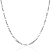 Bids.com 2.6mm 14k White Gold Solid Curb Chain Necklaces