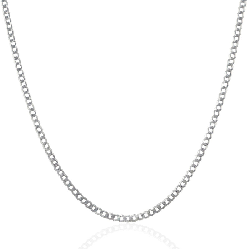 Bids.com 2.6mm 14k White Gold Solid Curb Chain Necklaces