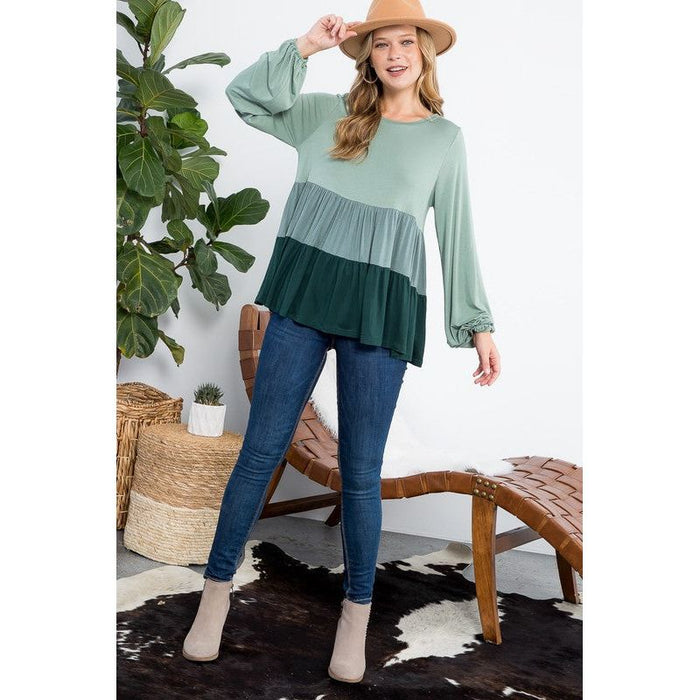 Plus Color Block Tiered Swing Top