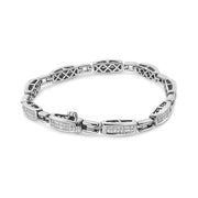 Bids.com 14K White Gold 2.00 Cttw Invisble-Set Princess Diamond Link Bracelet (I1-I2 Clarity, I-J Color) - 7.25" Bracelets