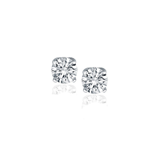 Bids.com 14k White Gold Diamond Four Prong Stud Earrings (1/2 cttw) Earrings