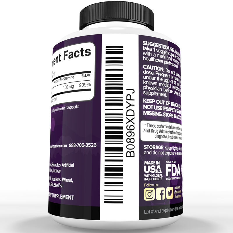Nutrivein Nutrivein Premium Zinc Picolinate 100mg - 120 Capsules 9J-MCFT-H5FQ