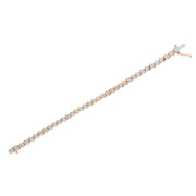 Bids.com 14K Rose Gold Plated .925 Sterling Silver 1/4 Cttw Diamond Round Miracle Plate and "S" Link Tennis Bracelet (I-J Color, I2- I3 Clarity) - 7" Bracelets