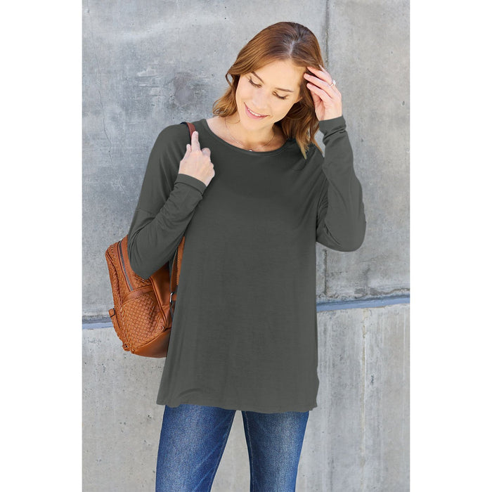 Basic Bae Round Neck Dropped Shoulder T-Shirt