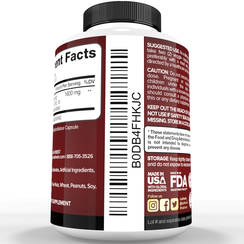 Nutrivein Korean Red Panax Ginseng - 120 Capsules FA-51VI-YB0U