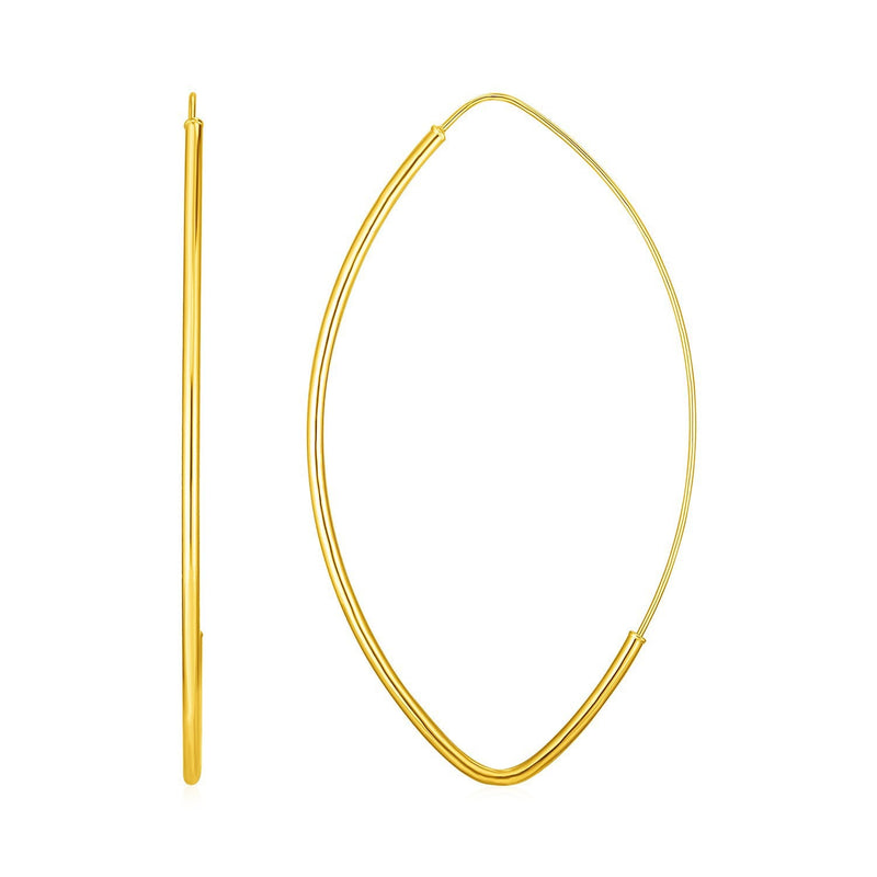 Bids.com 14k Yellow Gold Polished Long Marquise Motif Earrings Earrings