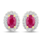 Bids.com 1.94 Carat Genuine Johnson Ruby and White Topaz .925 Sterling Silver Jewelry Set Jewelry Sets