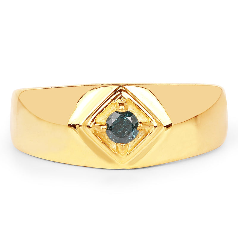 Bids.com 0.12 Carat Genuine Blue Diamond .925 Sterling Silver Ring Rings