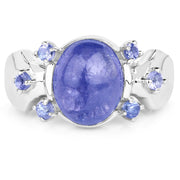 Bids.com 3.76 Carat Genuine Tanzanite .925 Sterling Silver Ring Rings