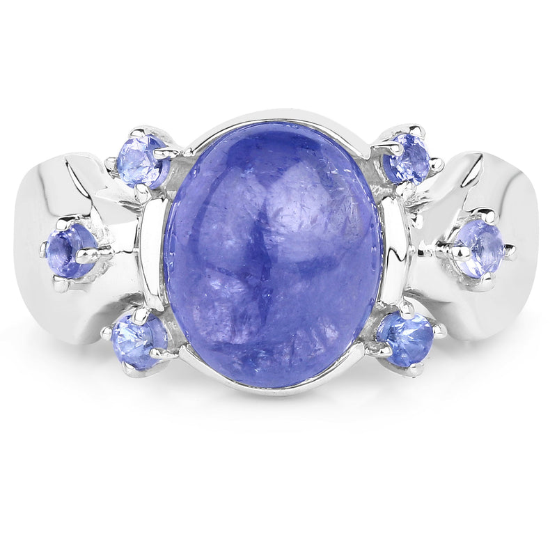 Bids.com 3.76 Carat Genuine Tanzanite .925 Sterling Silver Ring Rings