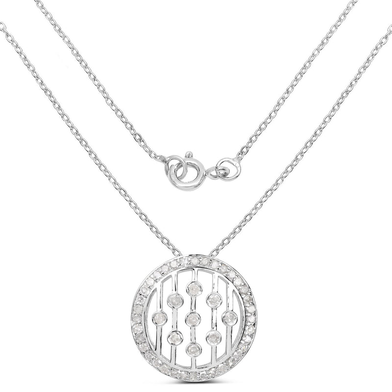 Bids.com 0.53 Carat Genuine White Diamond .925 Sterling Silver Pendant Pendants