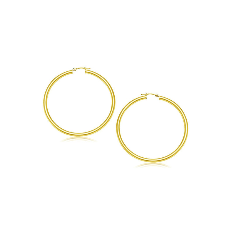 Bids.com 14k Yellow Gold Polished Hoop Earrings (2- mm) Earrings