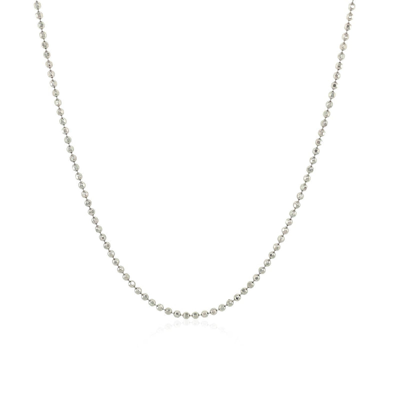 Bids.com 14k White Gold Diamond-Cut Bead Chain 1.2mm Necklaces