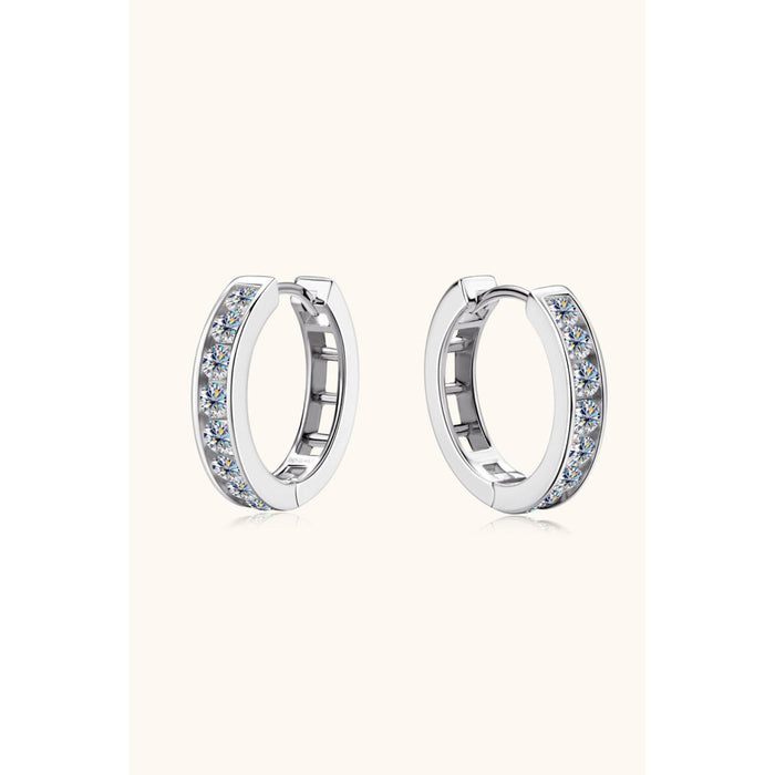 Moissanite 925 Sterling Silver Huggie Earrings