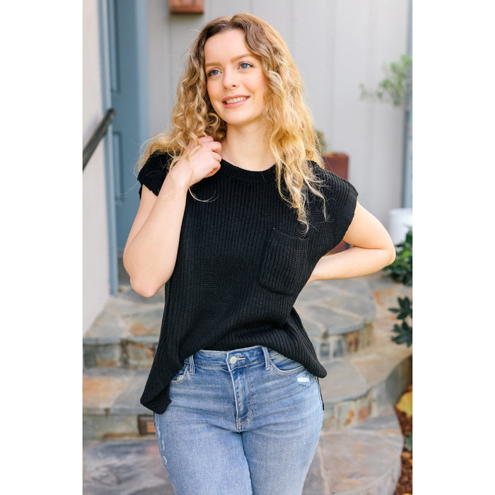 Best In Bold Black Dolman Ribbed Knit Sweater Top