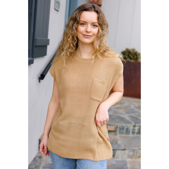 Best In Bold Taupe Dolman Ribbed Knit Sweater Top