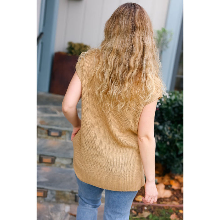 Best In Bold Taupe Dolman Ribbed Knit Sweater Top