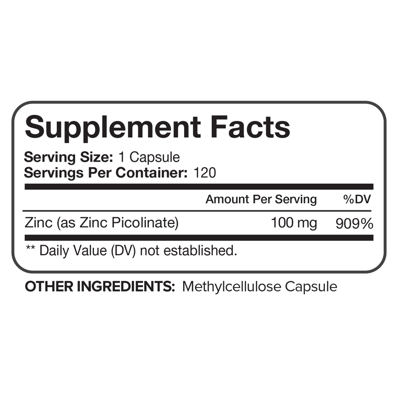 Nutrivein Zinc Picolinate - 120 Capsules 9J-MCFT-H5FQ