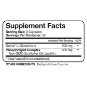 Nutrivein Liposomal Glutathione Setria® 700mg - 60 Capsules N0-NI0L-9A0H