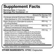 Nutrivein Nutrivein Premium Mushroom Supplement 2600 mg- Bottle 120 Capsules TV-N19P-4QLS