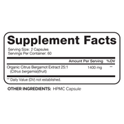 Nutrivein Nutrivein Premium Citrus Bergamot Supplement 1400mg 25:1 Bergamia Extract - 60 Day Supply - 120 Capsules