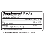 Nutrivein Quercetin With Zinc - 60 Capsules M6-W6D5-W1ZN