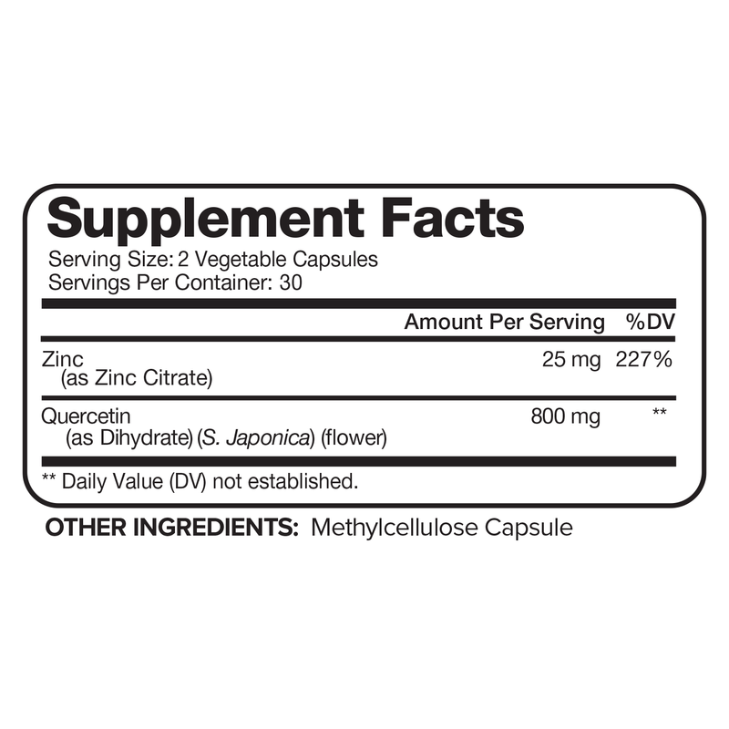 Nutrivein Quercetin With Zinc - 60 Capsules M6-W6D5-W1ZN