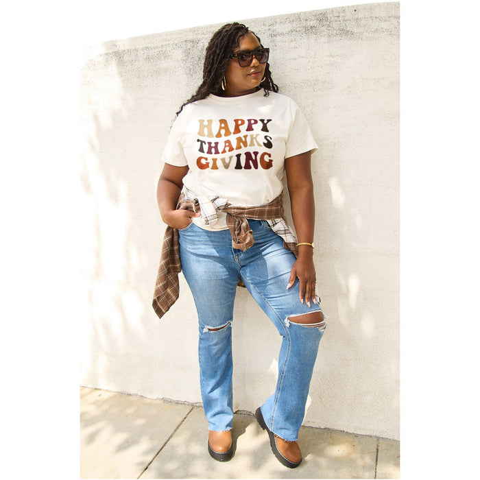 Simply Love HAPPY THANKS GIVING Short Sleeve T-Shirt