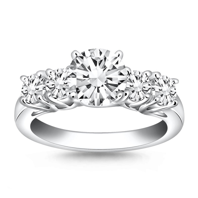 Bids.com 14k White Gold Five Stone Diamond Trellis Engagement Ring Rings