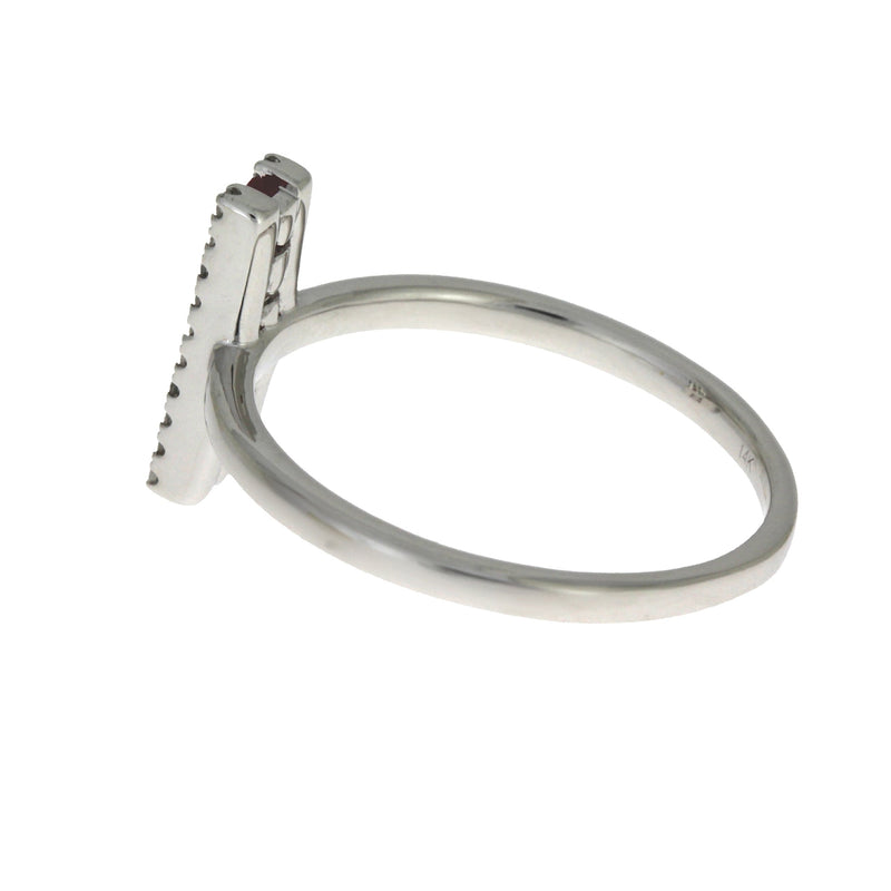 Bids.com .30ct Ruby Diamond Ring 14KT White Gold Rings