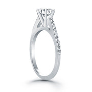 Bids.com 14k White Gold Micro Prong Diamond Cathedral Engagement Ring Rings