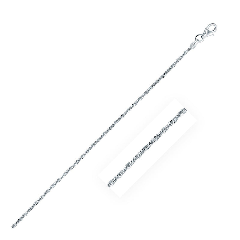 Bids.com Rhodium Plated 1.7mm Sterling Silver Sparkle Style Chain Necklaces