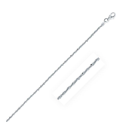 Bids.com Rhodium Plated 1.7mm Sterling Silver Sparkle Style Chain Necklaces