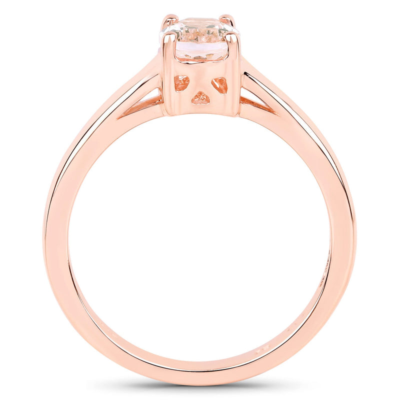 Bids.com 0.70 Carat Genuine Morganite .925 Sterling Silver Ring Rings