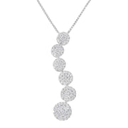 Bids.com 14K White Gold 1 cttw Diamond Cluster Journey Pendant Necklace (H-I, I1-I2) Necklaces