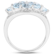Bids.com 2.50 Carat Genuine  Blue Topaz .925 Sterling Silver Ring Rings