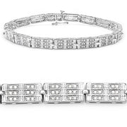 Bids.com 1.16 Carat Genuine White Diamond 14K White Gold Plated .925 Sterling Silver Bracelet Bracelets