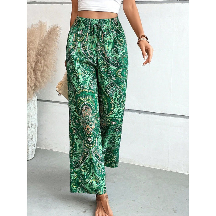 Printed Wide Leg Pants