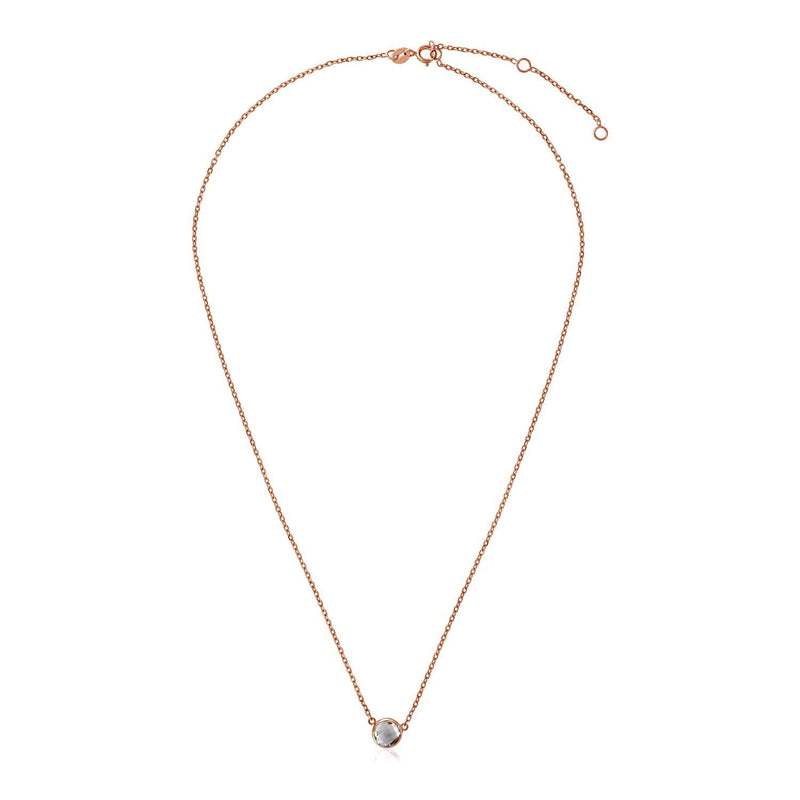 Bids.com 14k Rose Gold 17 inch Necklace with Round White Topaz Necklaces