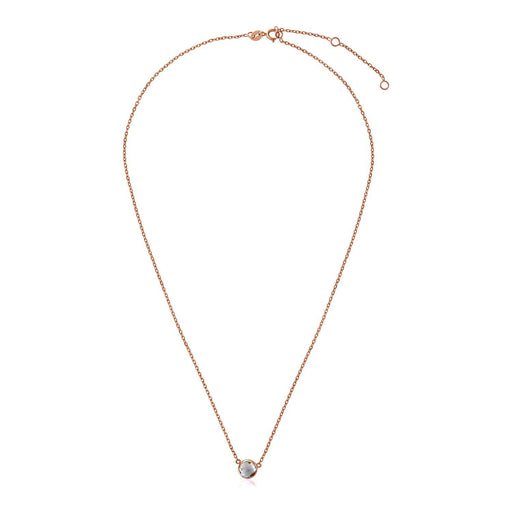 Bids.com 14k Rose Gold 17 inch Necklace with Round White Topaz Necklaces