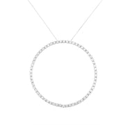 Bids.com .925 Sterling Silver 5.0 Cttw Prong Set Round-cut Diamond Open Circle Hoop 18" Pendant Necklace (I-J Color, I2-I3 Clarity) Necklaces
