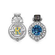 Bids.com 1.20 Carat Genuine Swiss Blue Topaz and 0.30 ct.t.w Genuine Diamond Accents Sterling Silver Earrings Earrings