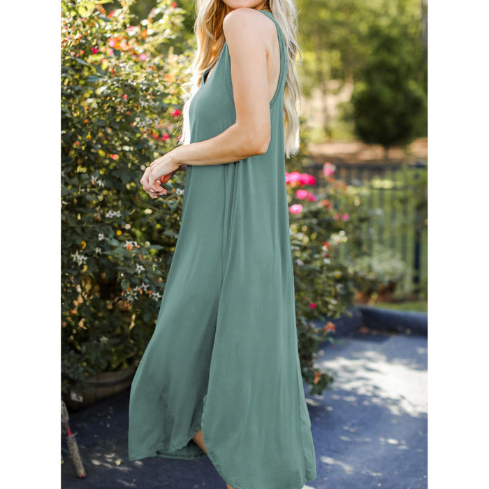 V-Neck Midi Tank Dress