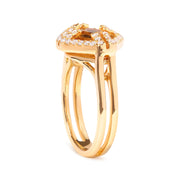 Bids.com 14K Yellow Gold Marquise-Cut Yellow Citrine and 1/3 Cttw Diamond Halo Cocktail Ring (G-H Color, SI1-SI2 Clarity) - Size 7 Rings