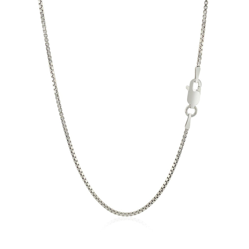 Bids.com Sterling Silver Rhodium Plated Box Chain 1.3mm Necklaces