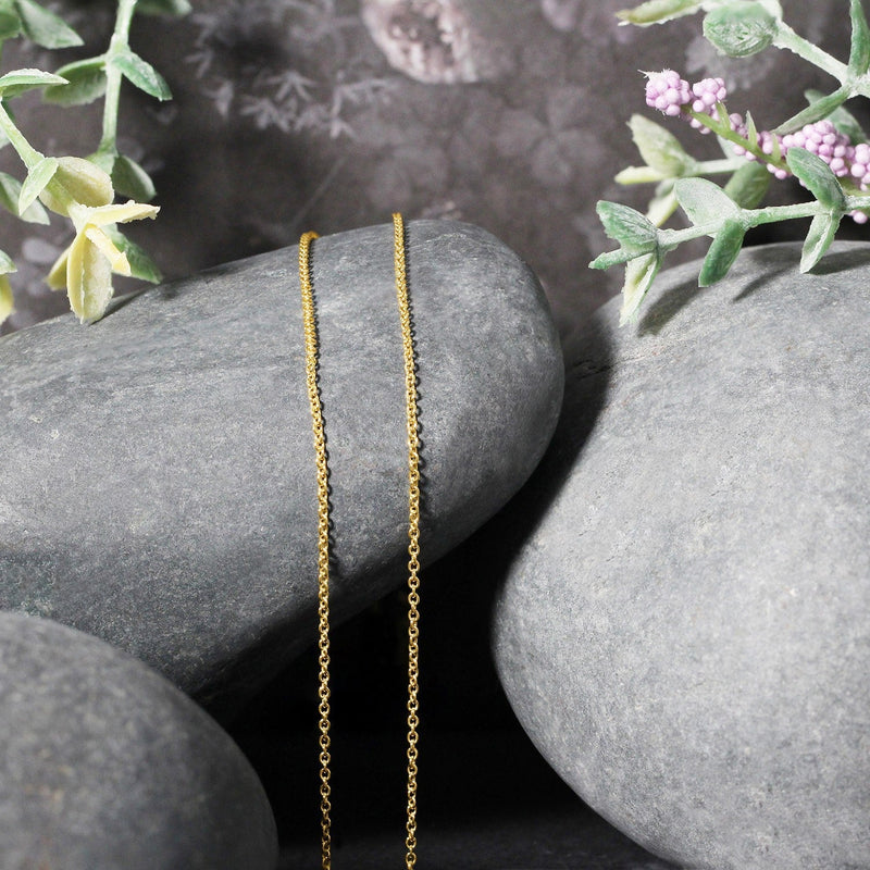 Bids.com 14k Yellow Gold Round Cable Link Chain 1.2mm Necklaces