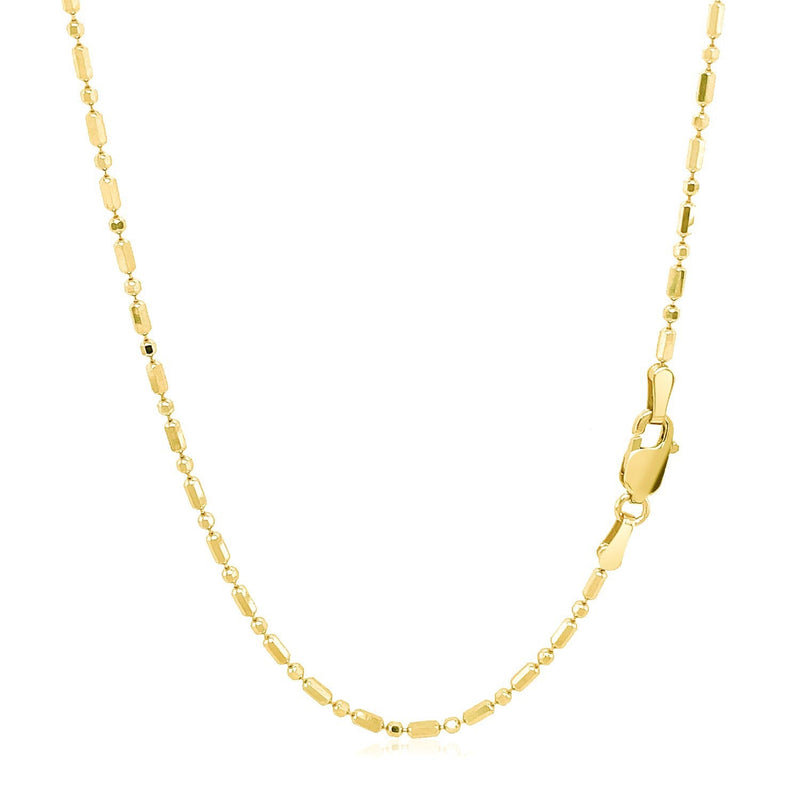 Bids.com 14k Yellow Gold Diamond-Cut Alternating Bead Chain 1.5mm Necklaces
