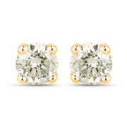Bids.com 0.86 Carat Genuine LB Diamond 14K Yellow Gold Earrings Earrings