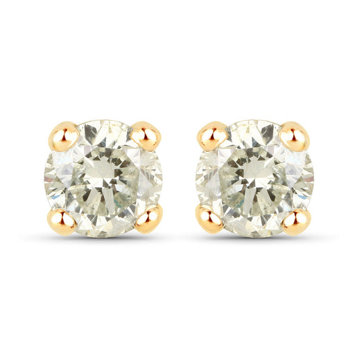 Bids.com 0.86 Carat Genuine LB Diamond 14K Yellow Gold Earrings Earrings